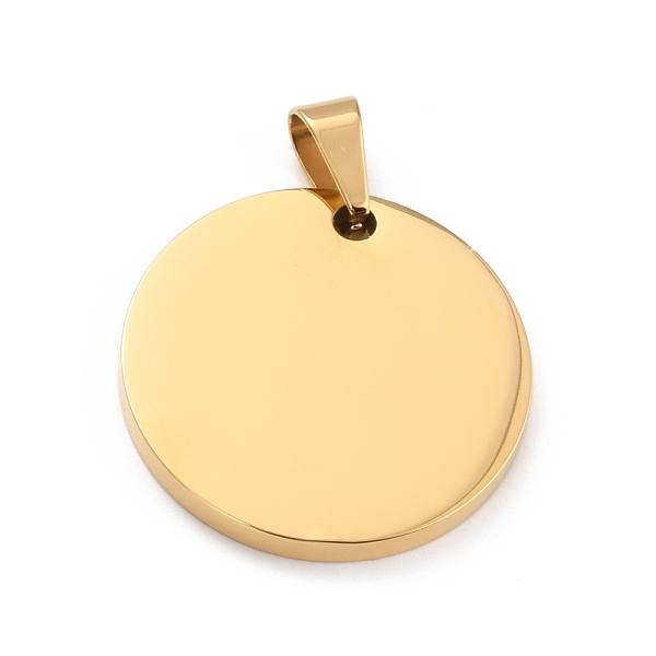 

PandaHall 304 Stainless Steel Pendants, Stamping Blank Tag, Flat Round, Golden, 30x3mm, Hole: 7.4x4.5mm 304 Stainless Steel Flat Round