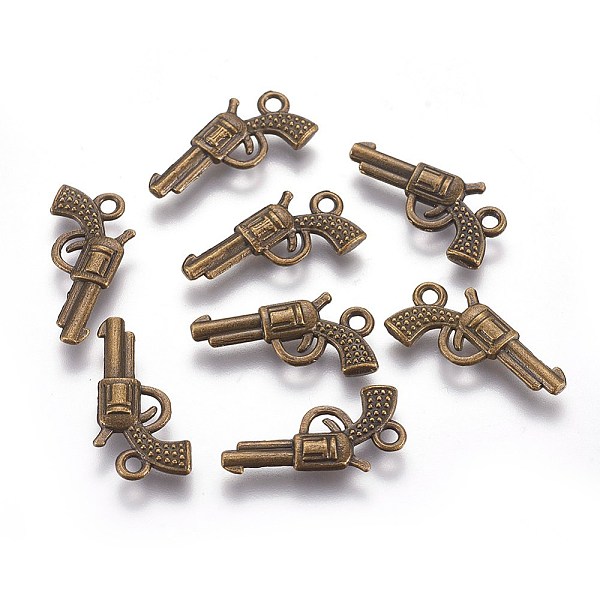 

PandaHall Zinc Alloy Gun Necklace Pendant, Revolver Pistol Charm, Lead Free and Cadmium Free, Antique Bronze, about 22mm long, 12mm wide...