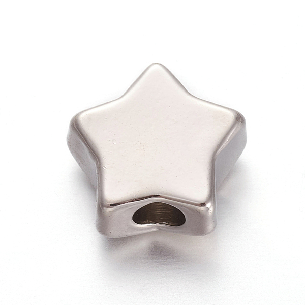 

PandaHall 304 Stainless Steel Beads, Star, Stainless Steel Color, 11.5x11.5x5.8mm, Hole: 3mm 304 Stainless Steel Star