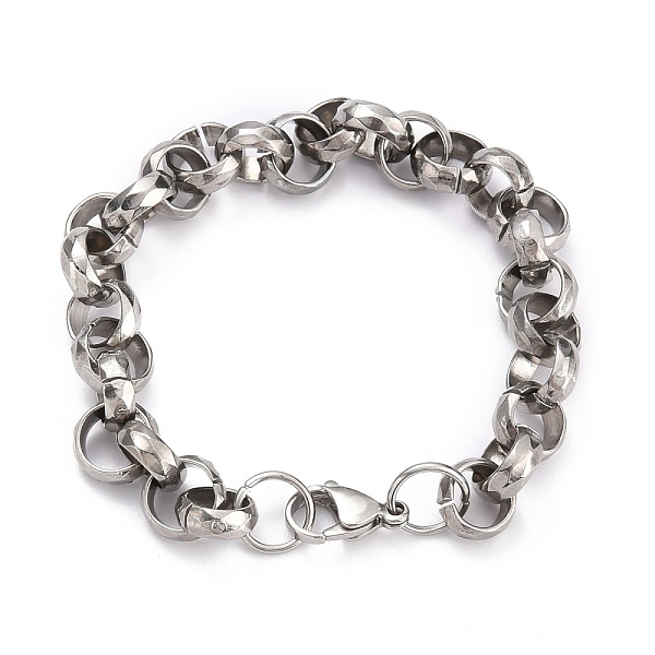 

PandaHall 304 Stainless Steel Rolo Chain Bracelets, with Lobster Claw Clasps, Stainless Steel Color, 8-1/2 inch(21.6cm) 304 Stainless Steel