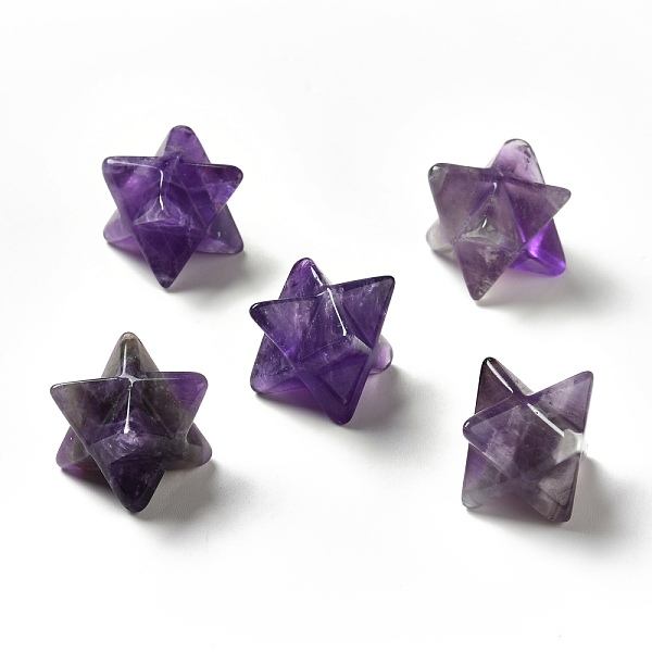

PandaHall Natural Amethyst Beads, No Hole/Undrilled, Merkaba Star, 14.5~15x14.5~15x14.5~15mm Amethyst Star
