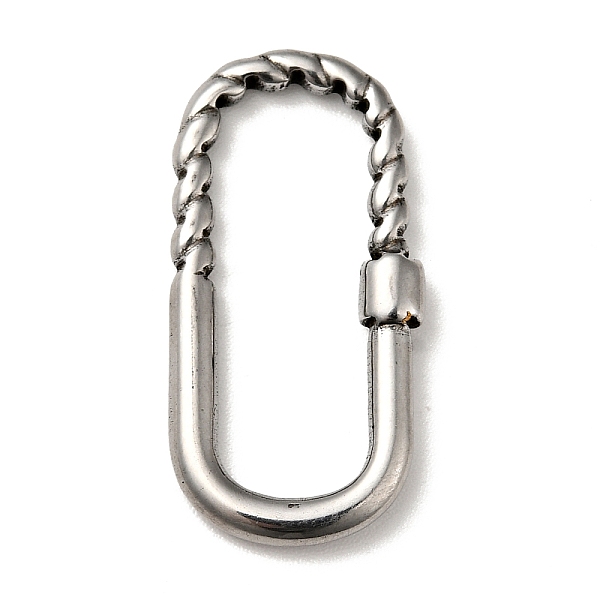 

PandaHall Tibetan Style 304 Stainless Steel Linking Rings, Oval Locking Carabiner Shape, Antique Silver, 25x12.5x3mm, Inner Diameter...