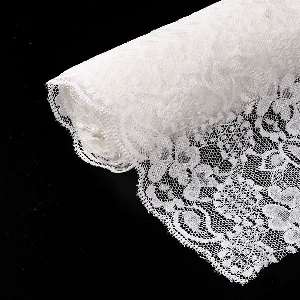 

PandaHall Polyester Lace Trims, Flower Pattern, White, 5-7/8 inch(150mm), about 5.00 Yards(4.57m)/Roll Polyester White