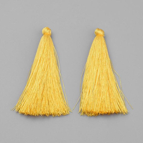 

PandaHall Nylon Tassel Big Pendant Decorations, Gold, 65~70x8~10mm Nylon Gold