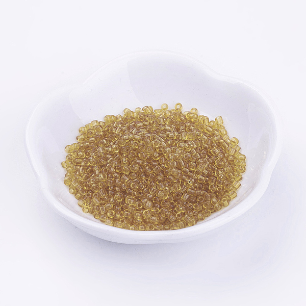 

PandaHall 6/0 Glass Seed Beads, Transparent, Round, Pale Goldenrod, 4mm, hole: 1.5mm, about 496pcs/50g Glass Yellow