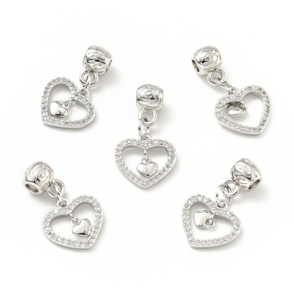 

PandaHall Rack Plating Brass Micro Pave Clear Cubic Zirconia Pendants, Cadmium Free & Lead Free, Long-Lasting Plated, Heart, Mixed Color...