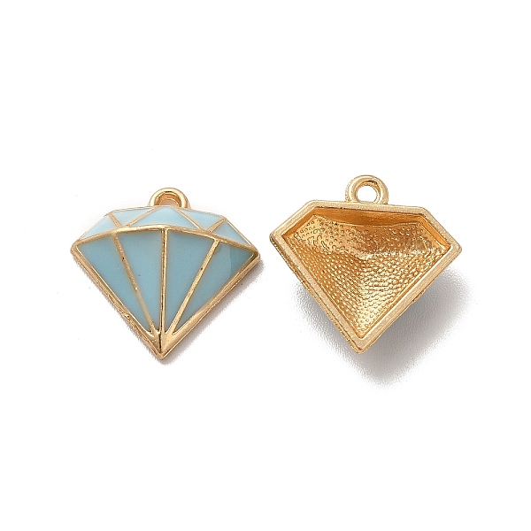 

PandaHall Alloy Enamel Pandants, Lead Free & Cadmium Free, Light Gold, Diamond Charm, Aqua, 16x16x5.5mm, Hole: 1.4mm Alloy+Enamel Diamond..., Cyan