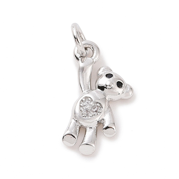 

PandaHall Brass Micro Pave Cubic Zirconia Charms, with Jump Ring, Bear Charm, Platinum, 15x12x2.5mm, Hole: 2.8mm Brass+Cubic Zirconia Bear..., Clear