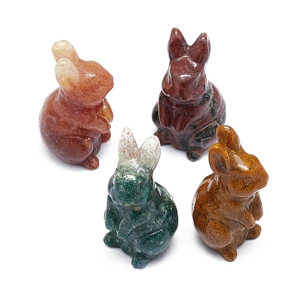 

PandaHall Natural Jade Sculpture Display Decorations, for Home Office Desk, Rabbit, 17~19x17~18.5x32~37mm Other Jade Rabbit
