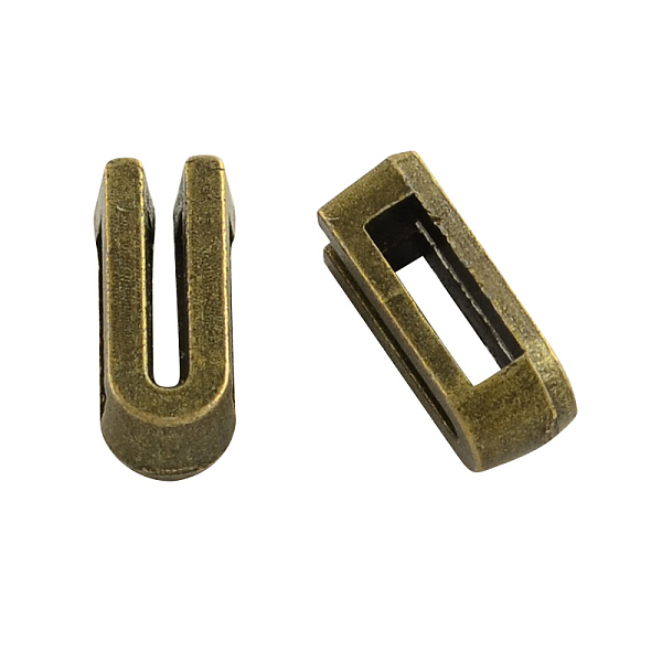 

PandaHall Tibetan Style Alloy Letter Slide Charms, Cadmium Free & Nickel Free & Lead Free, Letter.U, 11x2~8x4mm, Hole: 7x2mm, about...