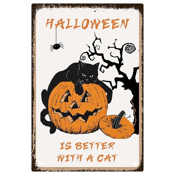 

PandaHall Metal Iron Sign Poster, for Home Wall Decoration, Rectangle, Pumpkin Pattern, 300x200x0.5mm Iron Pumpkin