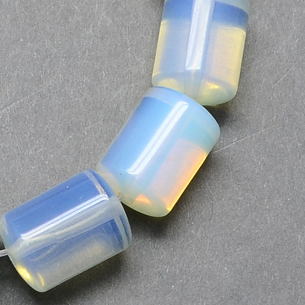 

PandaHall Opalite Column Beads Strands, Alice Blue, 14x10mm, Hole: 1mm, about 28pcs/strand, 15.7 inch Opalite Column Blue
