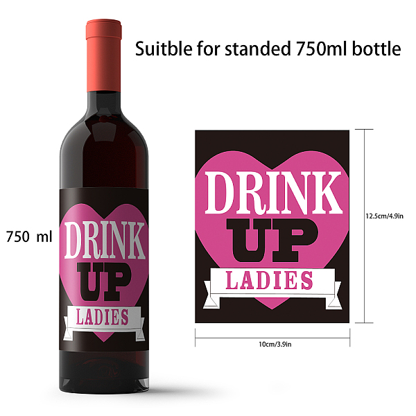 

PandaHall SUPERDANT 12Sheets 6 Style Coated Paper Adhesive Sticker, Wine Bottle Adhesive Label, Wedding Theme, Rectangle, Mixed Patterns..., Multicolor