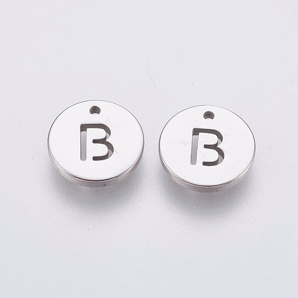 

PandaHall 304 Stainless Steel Charms, Flat Round with Letter, Stainless Steel Color, Letter.B, 10x1mm, Hole: 1mm 304 Stainless Steel Letter...