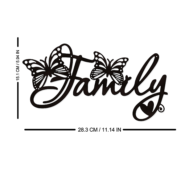 

PandaHall SUPERDANT Metal Wall Art Home Decor Family Butterfly Wall Decor Wall Hanging Plaques Ornaments Iron Wall Art Sculpture Sign...