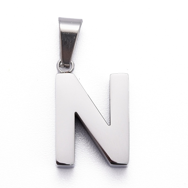 

PandaHall 304 Stainless Steel Letter Pendants, Manual Polishing, Alphabet, Stainless Steel Color, Letter.N, 18.5x12x4mm, Hole: 6.5x3.5mm 304...