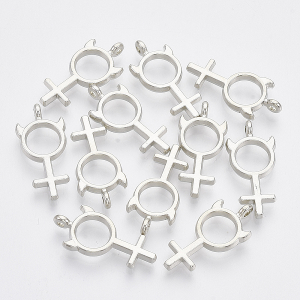 

PandaHall Plating ABS Plastic Pendants, Female Gender Sign, Platinum, 26x12x3mm, Hole: 1.8mm ABS Plastic Symbol