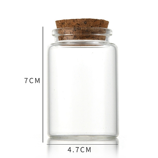 

PandaHall Glass Bottle, with Cork Plug, Wishing Bottle, Column, Clear, 4.7x7cm, Capacity: 80ml(2.71fl. oz) Glass Column Clear