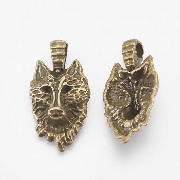 

PandaHall Tibetan Style Alloy Pendants, Wolf, Nickel Free, Antique Bronze, 33.5x17.5x8mm, Hole: 4mm Alloy Other Animal
