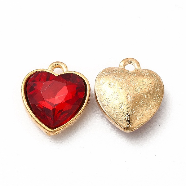 

PandaHall Faceted Glass Rhinestone Pendants, with Golden Tone Zinc Alloy Findings, Heart Charms, Red, 16.5x14x6.5mm, Hole: 1.6mm Alloy+Glass...
