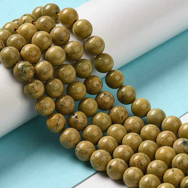 

PandaHall Natural Verdite Stone Beads Strands, Grade A, Round, 8mm, Hole: 1mm, about 51pcs/strand, 16.14''(41cm) Natural Gemstone Round
