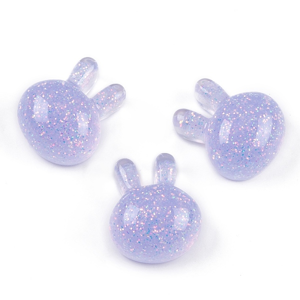 

PandaHall Transparent Epoxy Resin Bunny Decoden Cabochons, Glitter Rabbit, Lavender, 19x16x10mm Epoxy Resin Rabbit Purple
