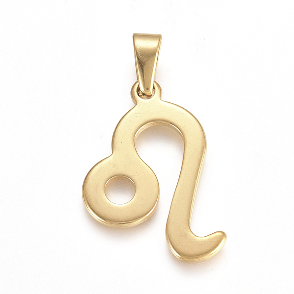 

PandaHall 304 Stainless Steel Pendants, Constellation/Zodiac Sign, Golden, Leo, 22x15.7x1.7mm, Hole: 3x6mm 304 Stainless Steel Leo