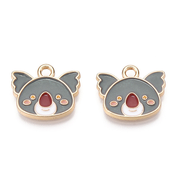 

PandaHall Light Gold Plated Alloy Enamel Charms, Cadmium Free & Lead Free, Koala, Dark Gray, 12.5x14.5x1.5mm, Hole: 2mm Alloy+Enamel Other...