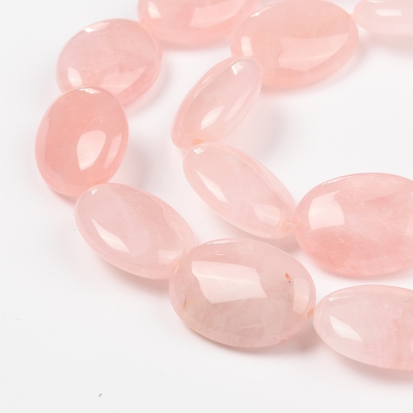 

PandaHall Natural Rose Quartz Beads Strands, Oval, 25x18x8mm, Hole: 1.5mm, about 16pcs/strand, 15.75 inch(40cm) Rose Quartz Oval