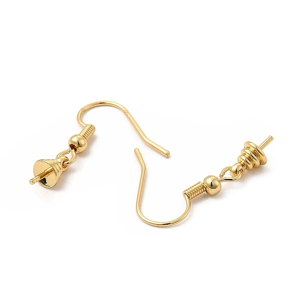 

PandaHall Brass Earring French Hooks with Coil and Ball, Ear Wire for Half Drilled Beads, Long-Lasting Plated, Golden, 27.5mm, 18 Gauge, Pin...