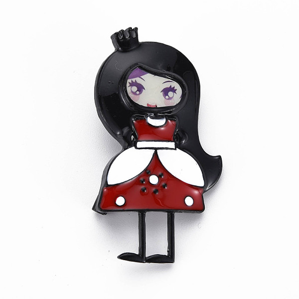 

PandaHall Girl with Crown Enamel Pin, Alloy Brooch with Stickers for Backpack Clothes, Electrophoresis Black, Nickel Free & Lead Free, Mixed..., Multicolor