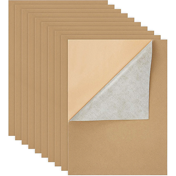

PandaHall Jewelry Flocking Cloth, Self-adhesive Fabric, Tan, 40x28.9~29cm, 12sheets/set Cloth Orange