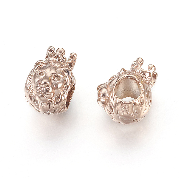 

PandaHall 316 Surgical Stainless Steel European Beads, Large Hole Beads, Lion, Rose Gold, 12x8x11mm, Hole: 4.5mm 316 Surgical Stainless...