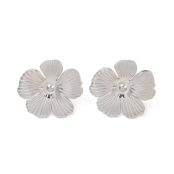 

PandaHall Flower 304 Stainless Steel Stud Earrings for Women, Stainless Steel Color, 28x29mm 304 Stainless Steel Flower