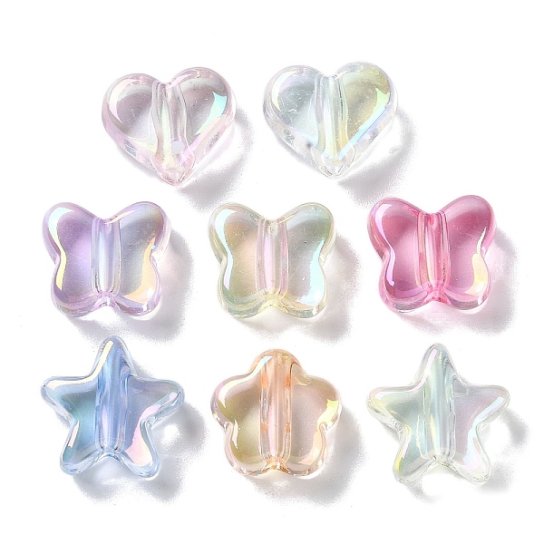 

PandaHall UV Plating Transparent Acrylic Beads, Mixed Shapes, Mixed Color, 16.5~19.5x18~20x8.5~9mm, Hole: 2mm Acrylic Mixed Shapes..., Multicolor