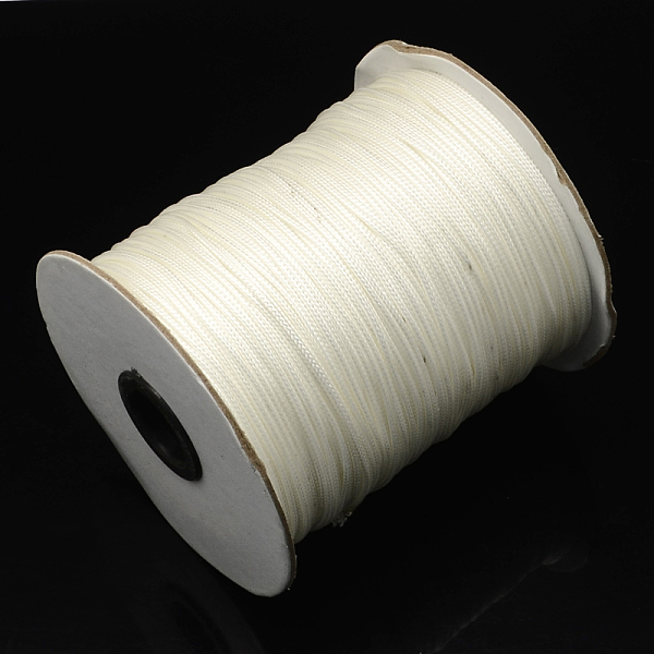 

PandaHall Korean Waxed Polyester Cords, White, 1.5mm, about 200yards/roll(600 feet/roll) Waxed Polyester Cord Round White