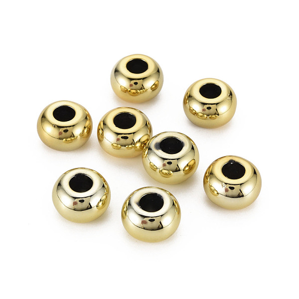 

PandaHall UV Plating Acrylic European Beads, Rondelle, Gold, 14x9mm, Hole: 5.5mm Acrylic Rondelle Gold