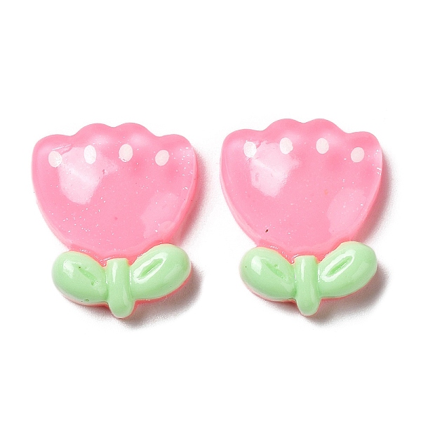 

PandaHall Translucent Resin Cabochons, Flower, Pink, 19x16x5.5mm Resin Flower Pink
