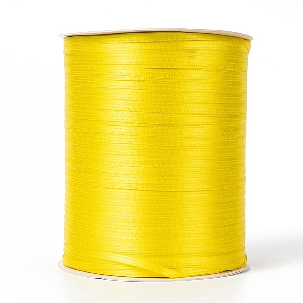 

PandaHall Double Face Satin Ribbon, Polyester Ribbon, Yellow, 1/8 inch(3mm) wide, about 880yards/roll(804.672m/roll) Polyester None Yellow
