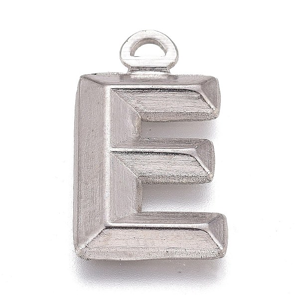 

PandaHall 304 Stainless Steel Pendants, Alphabet, Letter.E, 16x9.5x2mm, Hole: 2x1mm 304 Stainless Steel Letter E