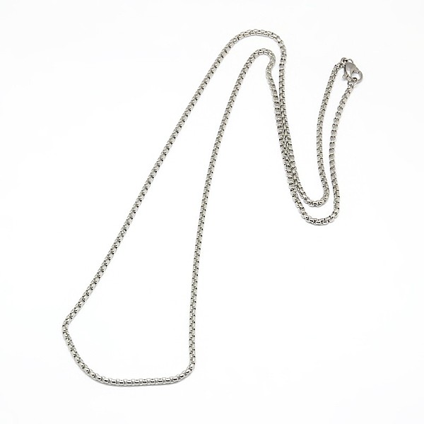 

PandaHall 304 Stainless Steel Venetian Chain Necklace, Box chain, with Lobster Clasps, Stainless Steel Color, 23.43 inch~23.82 inch...