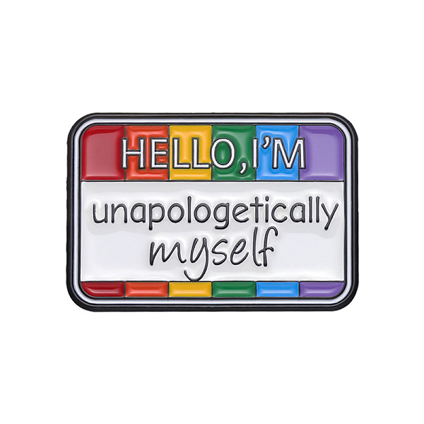 

PandaHall Pride Rainbow & Word Hello I'm Unapologetically Myself Enamel Pins, Alloy Brooches for Backpack Clothes, Colorful, 21x30mm...