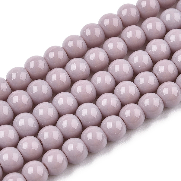 Opaque Solid Color Glass Beads Strands