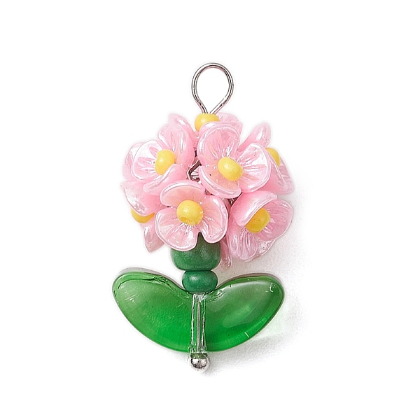 Pendentifs en forme de fleur en perles de verre