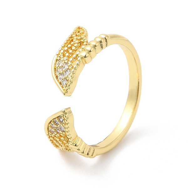 

PandaHall Clear Cubic Zirconia Wings Open Cuff Rings, Brass Jewelry for Women, Real 16K Gold Plated, Inner Diameter: 17mm Brass+Cubic...