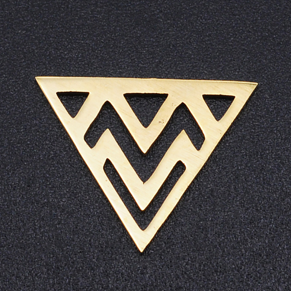 

PandaHall 201 Stainless Steel Filigree Joiners Links, Laser Cut Filigree Joiners Links, Triangle, Golden, 14x17.5x1mm 201 Stainless Steel...