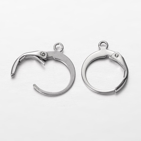 

PandaHall 304 Stainless Steel Leverback Earring Findings, with Loop, Stainless Steel Color, 14.5x12x2mm, Hole: 1mm 304 Stainless Steel