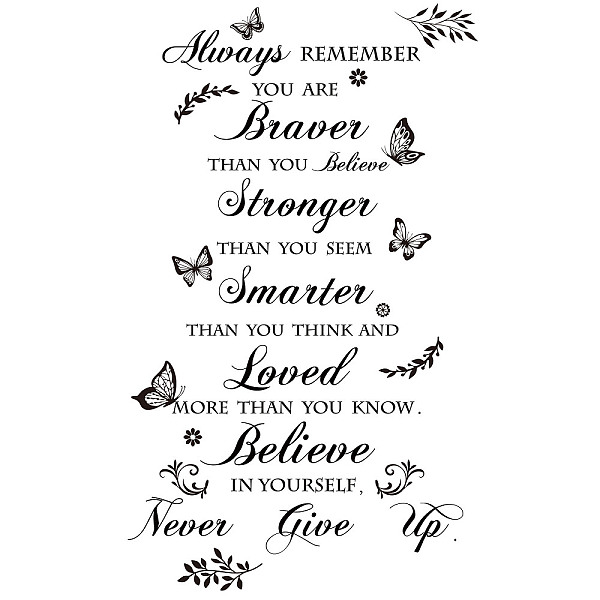 

PandaHall Rectangle with Word PVC Wall Stickers, for Home Living Room Bedroom Decoration, Butterfly Pattern, 380x780mm Plastic Butterfly