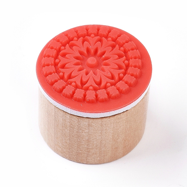 

PandaHall Floral Pattern Wooden Rubber Stamp, for Scrapbooking, BurlyWood, 24x29mm Wood Orange