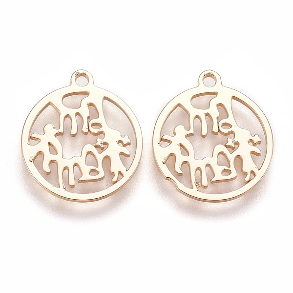 

PandaHall Brass Pendants, Long-Lasting Plated, Flat Round, Golden, 17.5x15x1mm, Hole: 1.5mm Brass Flat Round